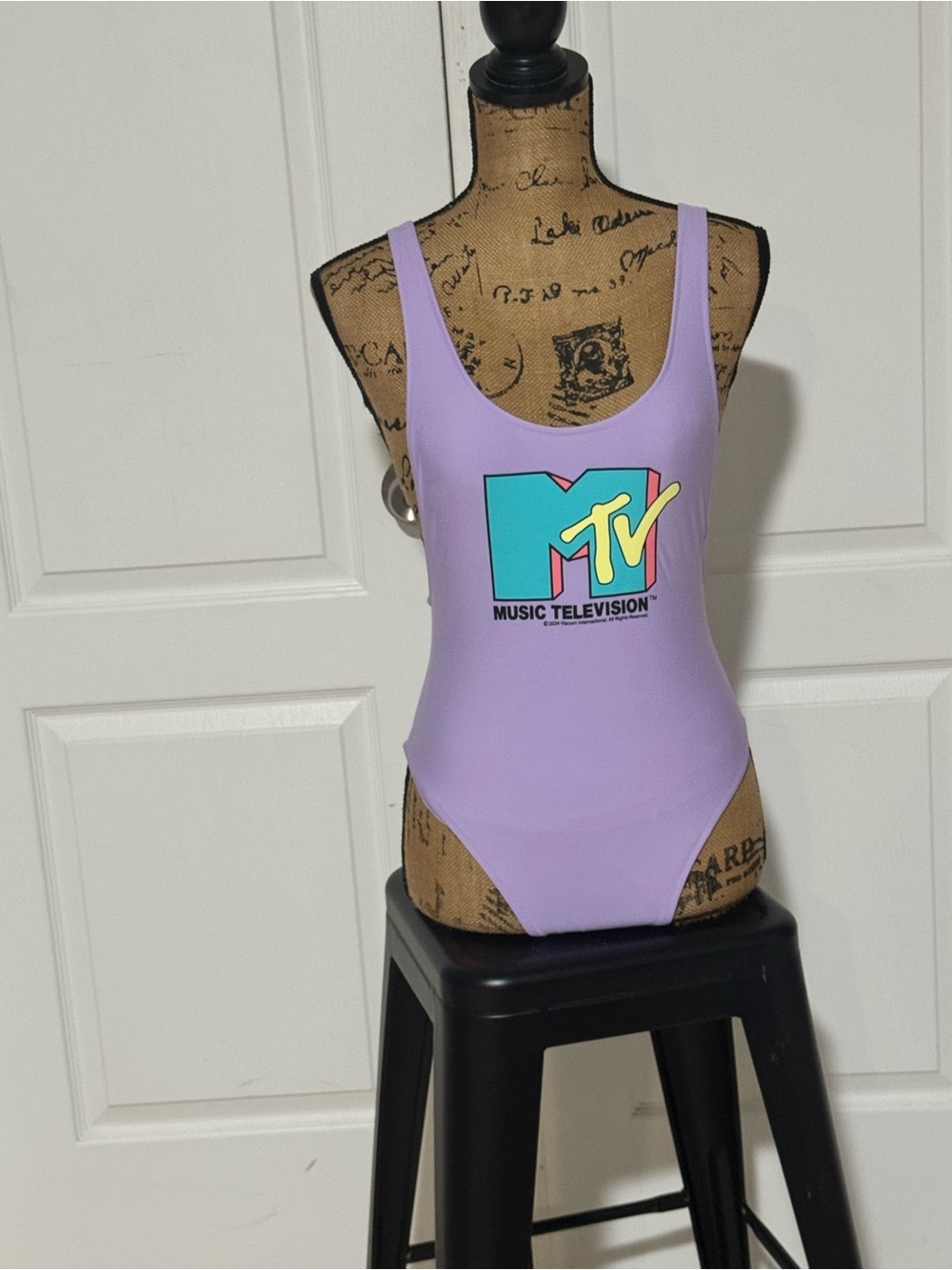 MTV Pastel Lavender Logo Scoop One-Piece
